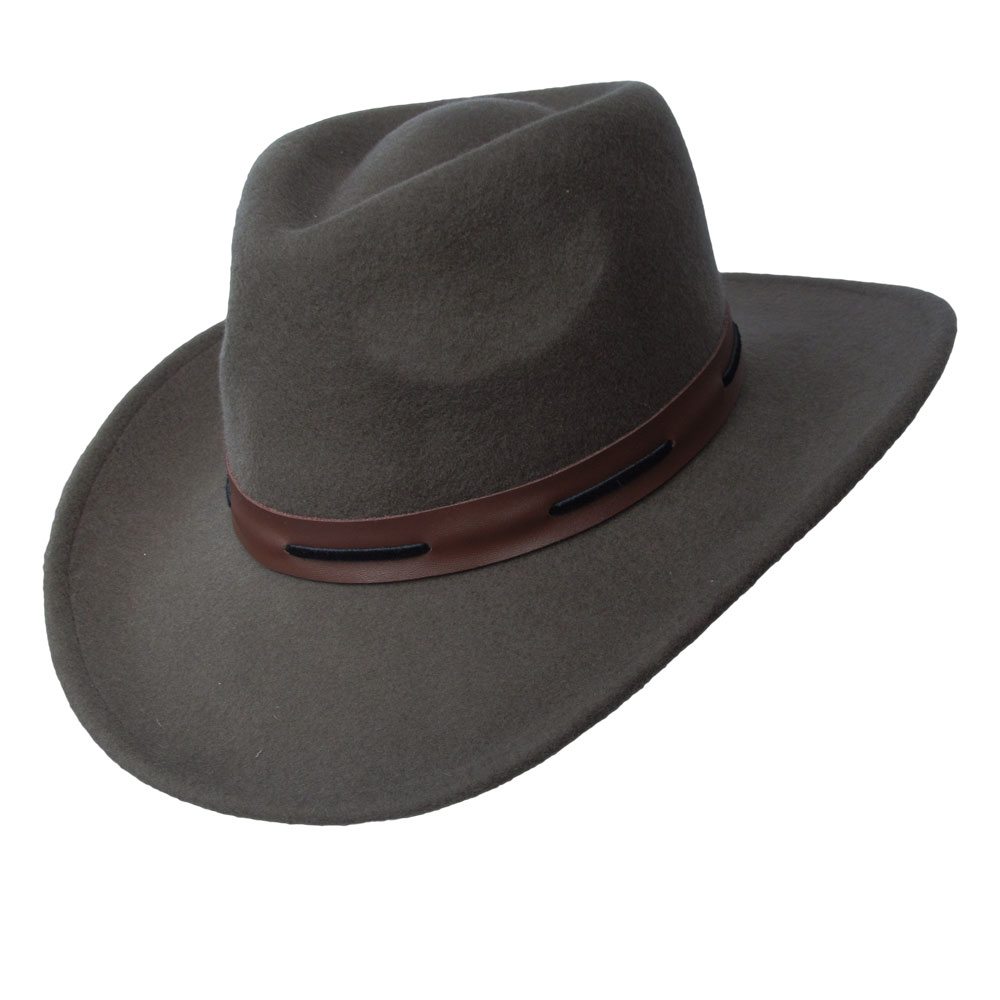 Henschel Crushable Outback Hat With Leather Hatband Holland Hats