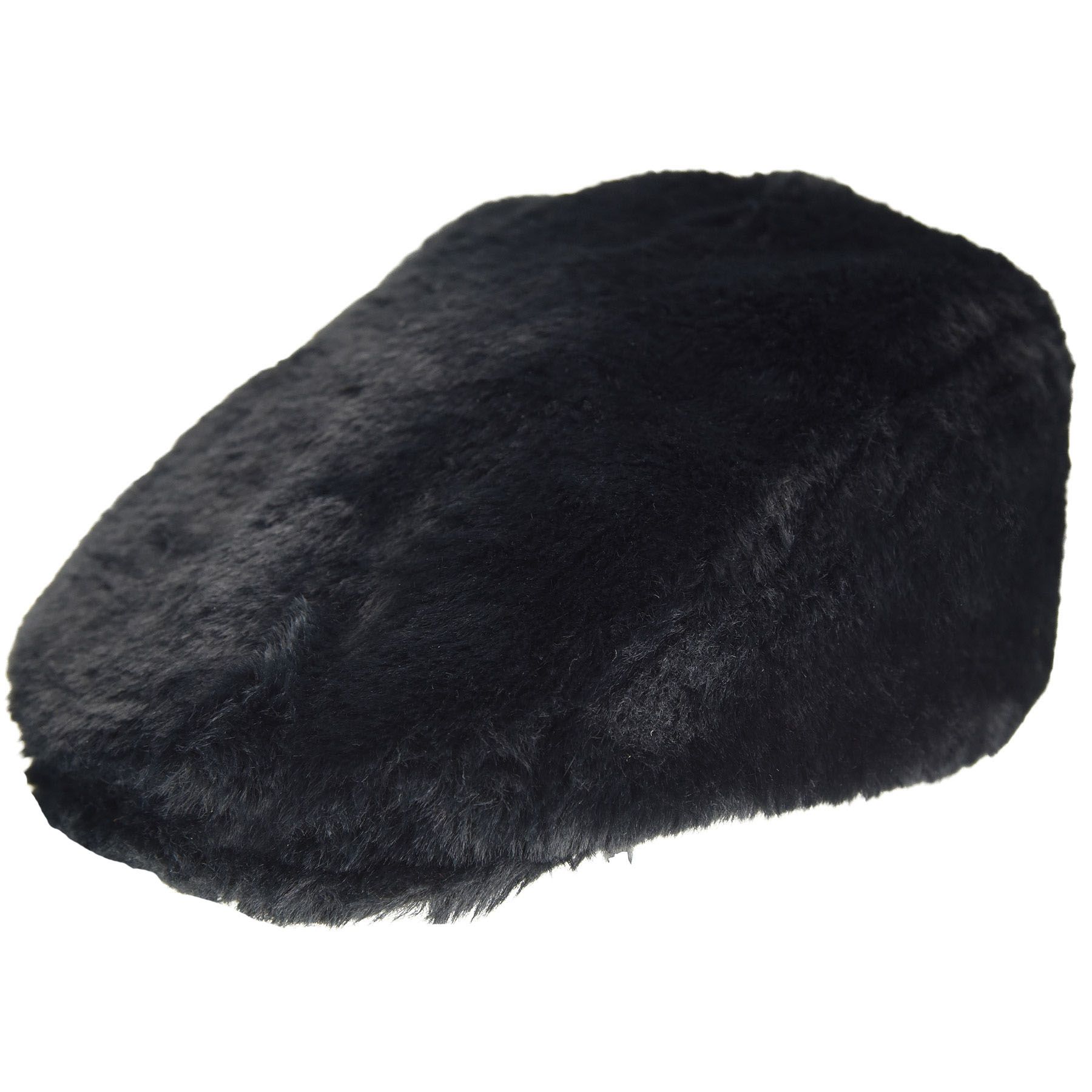 black and white fur hat